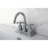 Millennium KS8661ZX Two-Handle 3-Hole Deck Mount 4" Centerset Bathroom Faucet with Brass Pop-Up, Polished Chrome