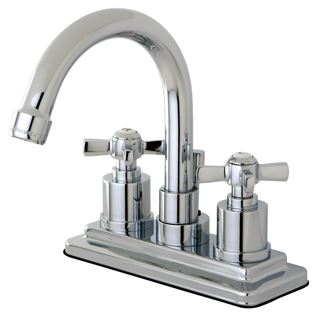 Millennium KS8661ZX Two-Handle 3-Hole Deck Mount 4" Centerset Bathroom Faucet with Brass Pop-Up, Polished Chrome