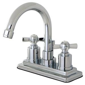 Millennium KS8661ZX Two-Handle 3-Hole Deck Mount 4" Centerset Bathroom Faucet with Brass Pop-Up, Polished Chrome