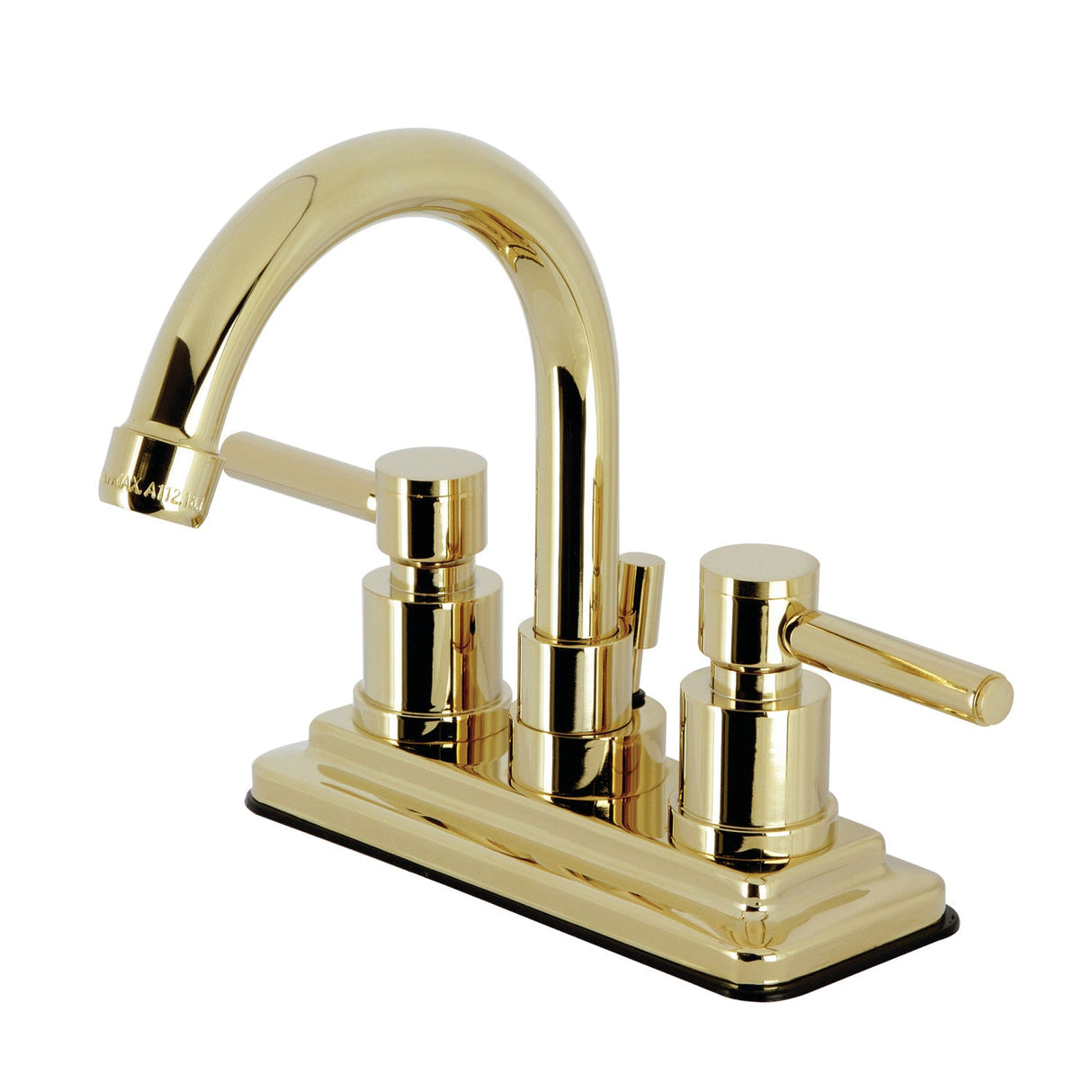 Concord KS8662DL Two-Handle 3-Hole Deck Mount 4" Centerset Bathroom Faucet with Brass Pop-Up, Polished Brass