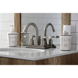 NuWave KS8668DFL Two-Handle 3-Hole Deck Mount 4" Centerset Bathroom Faucet with Brass Pop-Up, Brushed Nickel