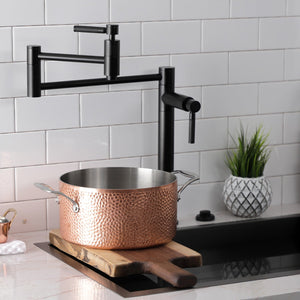 Kaiser KS8700DKL Two-Handle 1-Hole Deck Mount Pot Filler, Matte Black