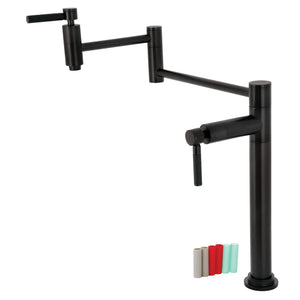 Kaiser KS8700DKL Two-Handle 1-Hole Deck Mount Pot Filler, Matte Black