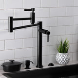 Concord KS8700DL Two-Handle 1-Hole Deck Mount Pot Filler, Matte Black