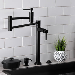 Concord KS8700DL Two-Handle 1-Hole Deck Mount Pot Filler, Matte Black