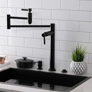 Concord KS8700DL Two-Handle 1-Hole Deck Mount Pot Filler, Matte Black
