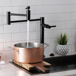 Concord KS8700DL Two-Handle 1-Hole Deck Mount Pot Filler, Matte Black