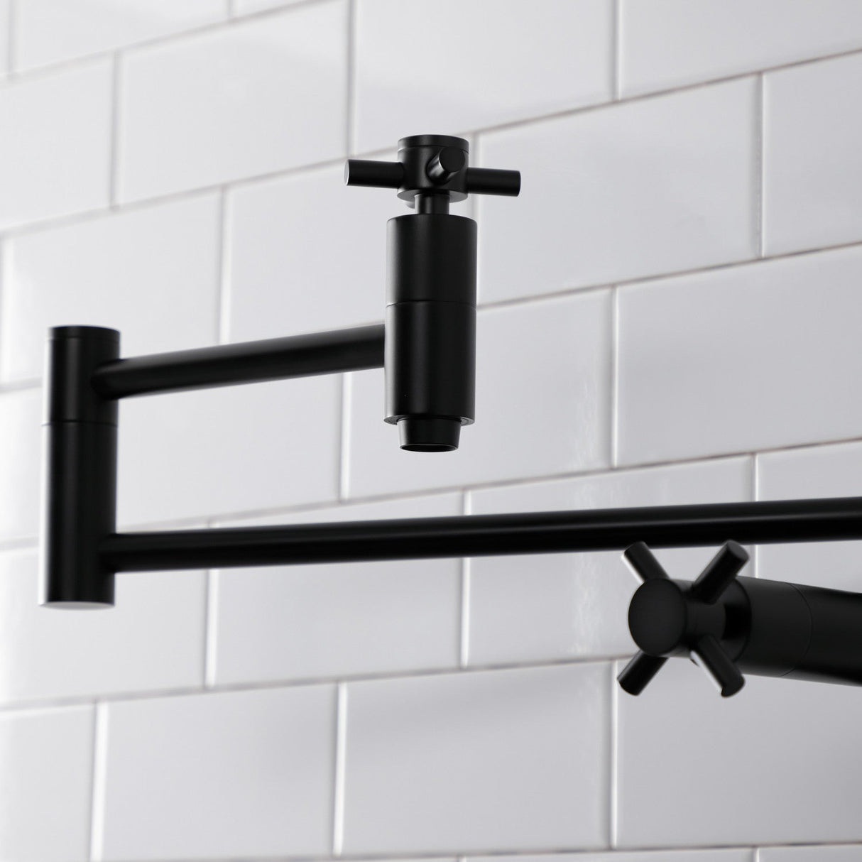 Concord KS8700DX Two-Handle 1-Hole Deck Mount Pot Filler, Matte Black