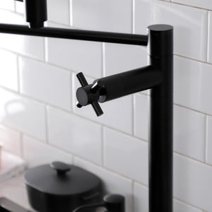 Concord KS8700DX Two-Handle 1-Hole Deck Mount Pot Filler, Matte Black