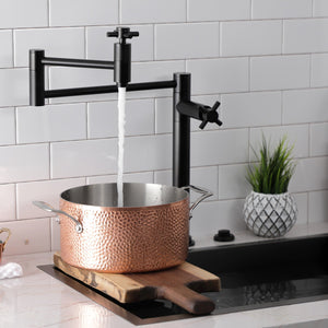 Concord KS8700DX Two-Handle 1-Hole Deck Mount Pot Filler, Matte Black