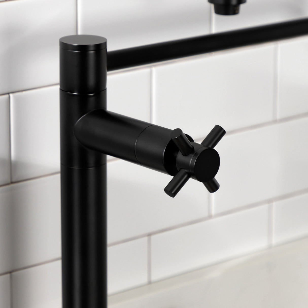 Concord KS8700DX Two-Handle 1-Hole Deck Mount Pot Filler, Matte Black
