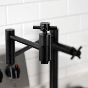 Concord KS8700DX Two-Handle 1-Hole Deck Mount Pot Filler, Matte Black