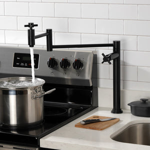 Concord KS8700DX Two-Handle 1-Hole Deck Mount Pot Filler, Matte Black