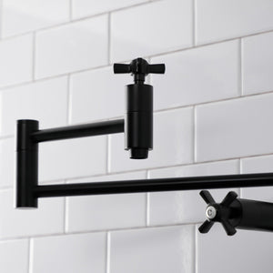 Millennium KS8700ZX Two-Handle 1-Hole Deck Mount Pot Filler, Matte Black