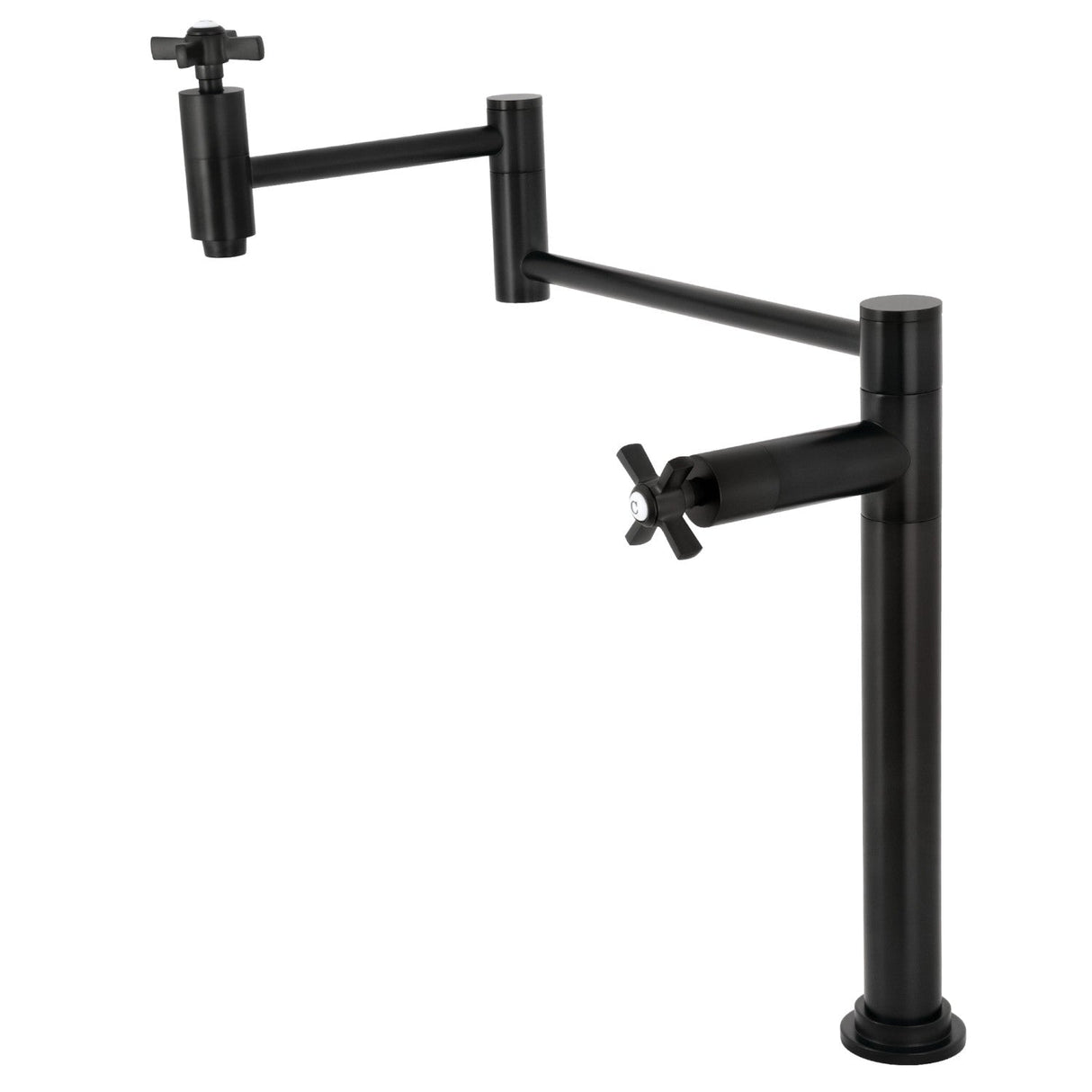 Millennium KS8700ZX Two-Handle 1-Hole Deck Mount Pot Filler, Matte Black