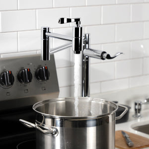 NuWave KS8701DFL Two-Handle 1-Hole Deck Mount Pot Filler, Polished Chrome