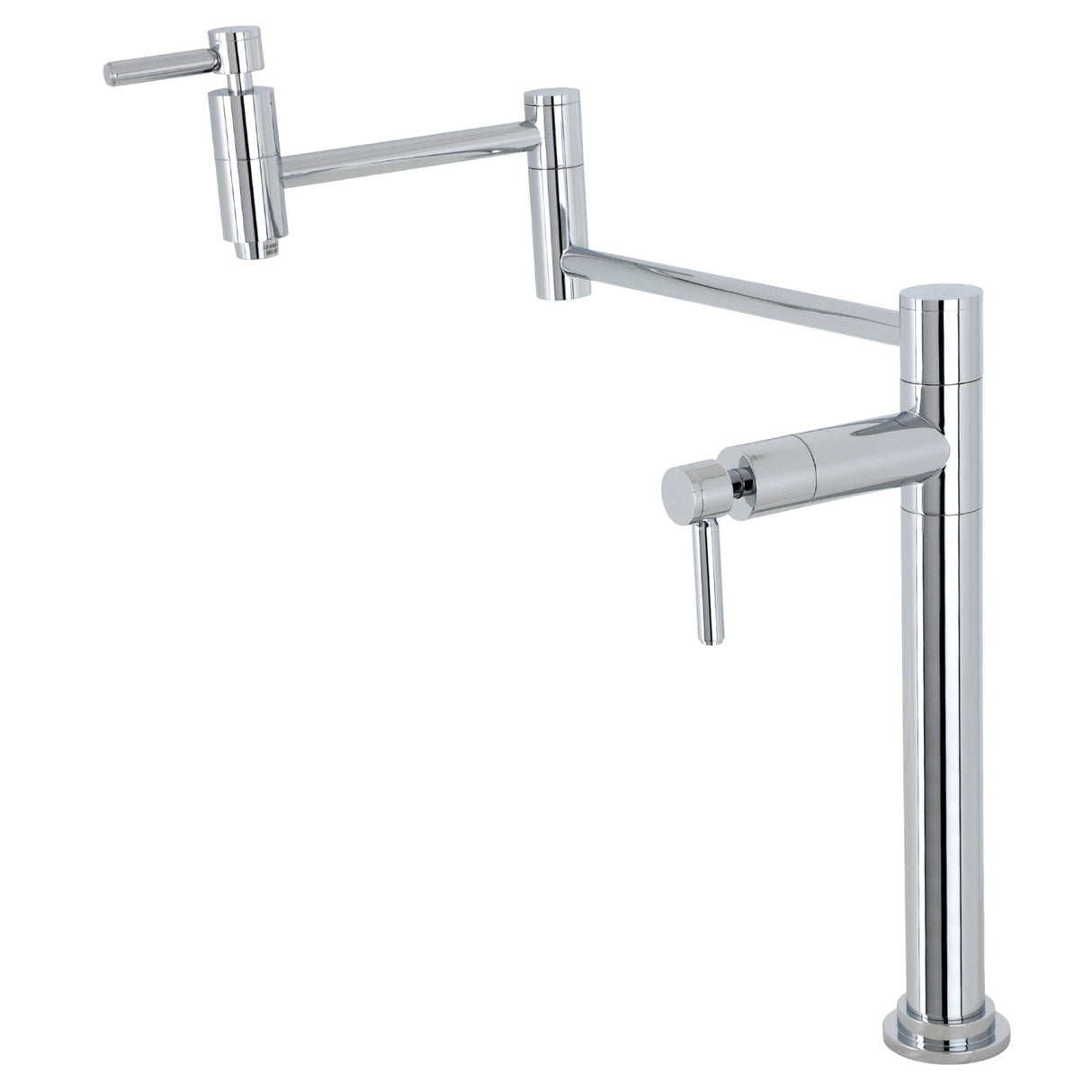 Concord KS8701DL Two-Handle 1-Hole Deck Mount Pot Filler, Polished Chrome