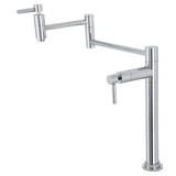 Concord KS8701DL Two-Handle 1-Hole Deck Mount Pot Filler, Polished Chrome