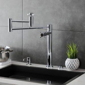 Concord KS8701DX Two-Handle 1-Hole Deck Mount Pot Filler, Polished Chrome