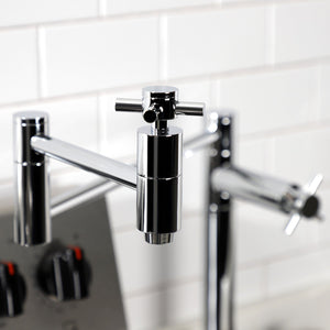 Concord KS8701DX Two-Handle 1-Hole Deck Mount Pot Filler, Polished Chrome