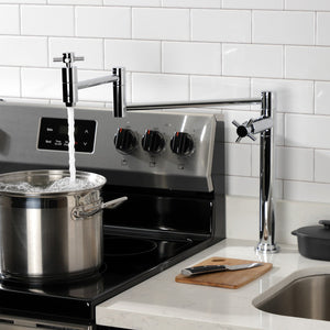 Concord KS8701DX Two-Handle 1-Hole Deck Mount Pot Filler, Polished Chrome