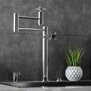 Concord KS8701DX Two-Handle 1-Hole Deck Mount Pot Filler, Polished Chrome