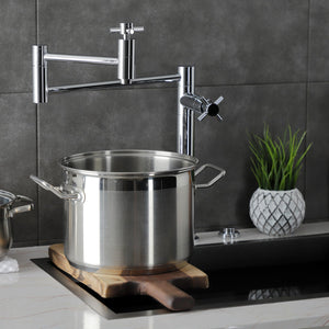 Concord KS8701DX Two-Handle 1-Hole Deck Mount Pot Filler, Polished Chrome