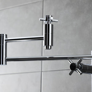 Concord KS8701DX Two-Handle 1-Hole Deck Mount Pot Filler, Polished Chrome