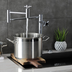 Concord KS8701DX Two-Handle 1-Hole Deck Mount Pot Filler, Polished Chrome