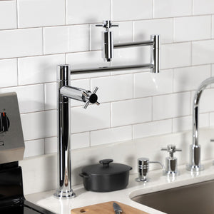 Concord KS8701DX Two-Handle 1-Hole Deck Mount Pot Filler, Polished Chrome
