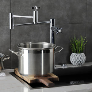 Millennium KS8701ZX Two-Handle 1-Hole Deck Mount Pot Filler, Polished Chrome