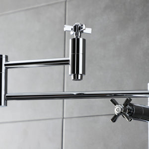 Millennium KS8701ZX Two-Handle 1-Hole Deck Mount Pot Filler, Polished Chrome