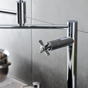 Millennium KS8701ZX Two-Handle 1-Hole Deck Mount Pot Filler, Polished Chrome