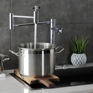 Millennium KS8701ZX Two-Handle 1-Hole Deck Mount Pot Filler, Polished Chrome