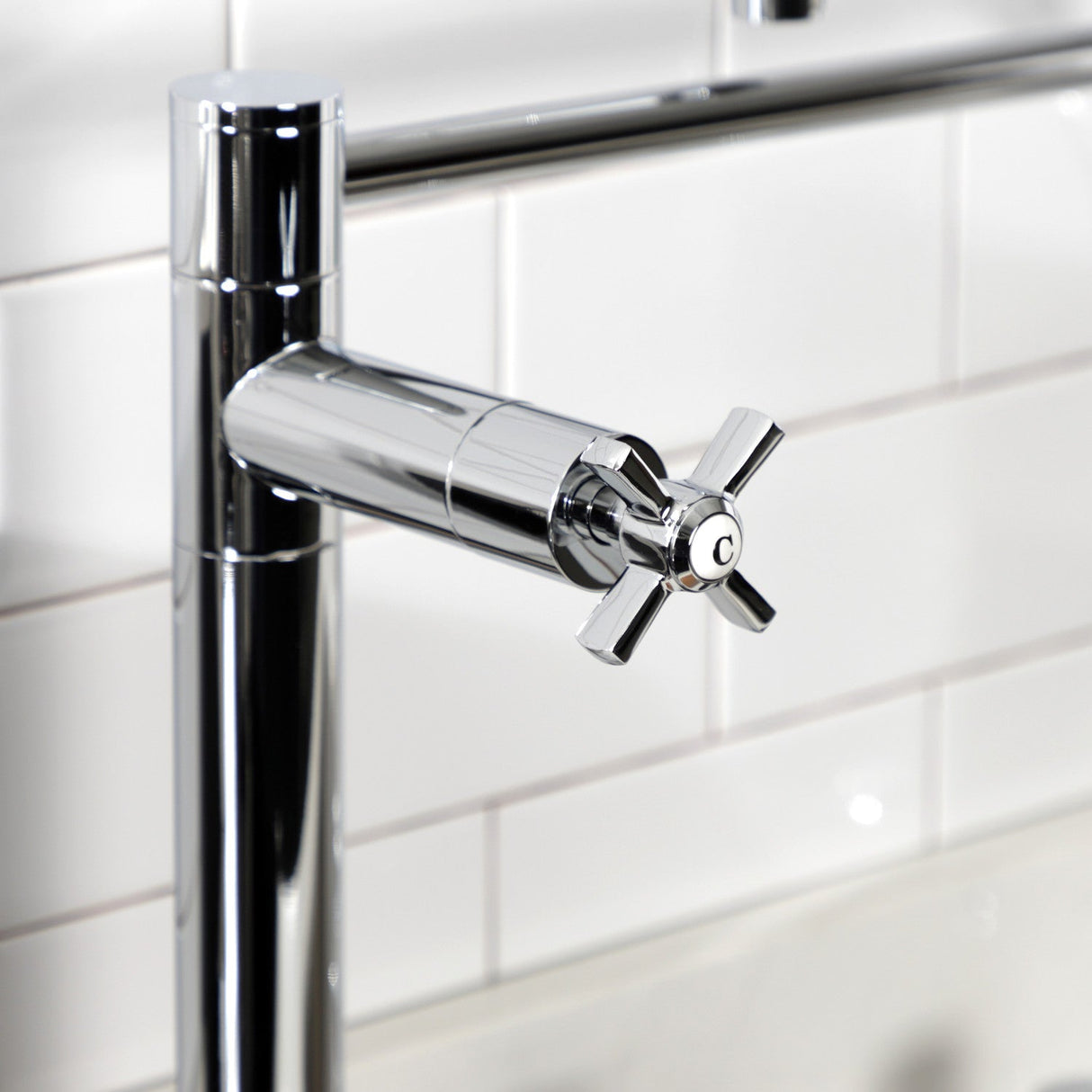 Millennium KS8701ZX Two-Handle 1-Hole Deck Mount Pot Filler, Polished Chrome