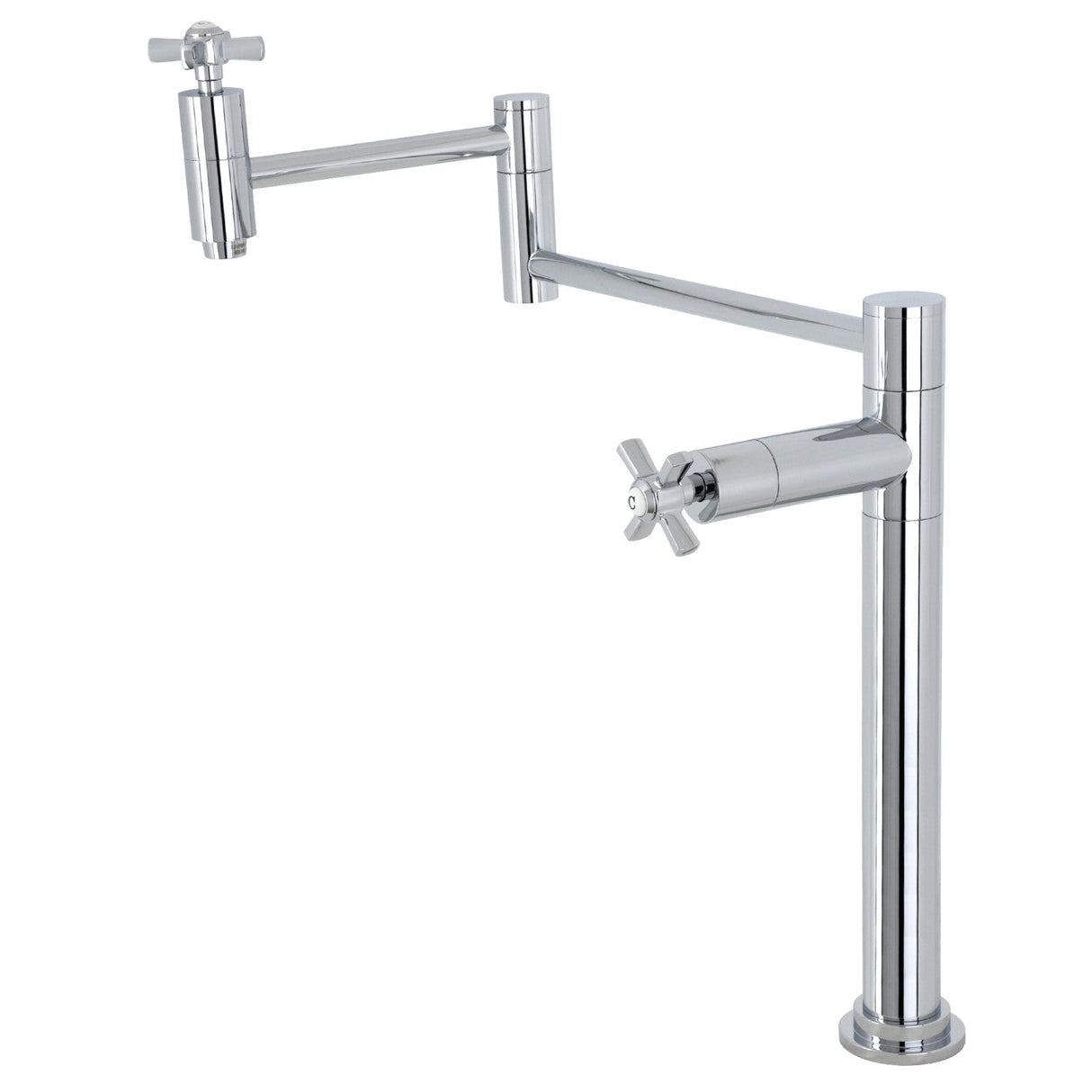 Millennium KS8701ZX Two-Handle 1-Hole Deck Mount Pot Filler, Polished Chrome