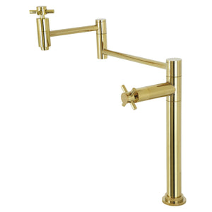 Concord KS8702DX Two-Handle 1-Hole Deck Mount Pot Filler, Polished Brass
