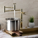 Millennium KS8702ZX Two-Handle 1-Hole Deck Mount Pot Filler, Polished Brass