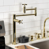 Millennium KS8702ZX Two-Handle 1-Hole Deck Mount Pot Filler, Polished Brass