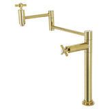 Millennium KS8702ZX Two-Handle 1-Hole Deck Mount Pot Filler, Polished Brass