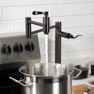 NuWave KS8705DFL Two-Handle 1-Hole Deck Mount Pot Filler, Oil Rubbed Bronze