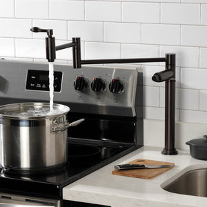 NuWave KS8705DFL Two-Handle 1-Hole Deck Mount Pot Filler, Oil Rubbed Bronze