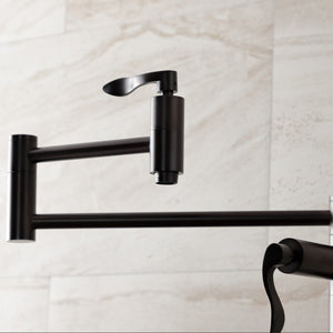 NuWave KS8705DFL Two-Handle 1-Hole Deck Mount Pot Filler, Oil Rubbed Bronze