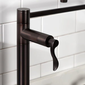 NuWave KS8705DFL Two-Handle 1-Hole Deck Mount Pot Filler, Oil Rubbed Bronze