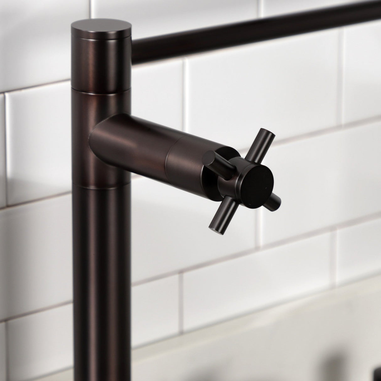Concord KS8705DX Two-Handle 1-Hole Deck Mount Pot Filler, Oil Rubbed Bronze