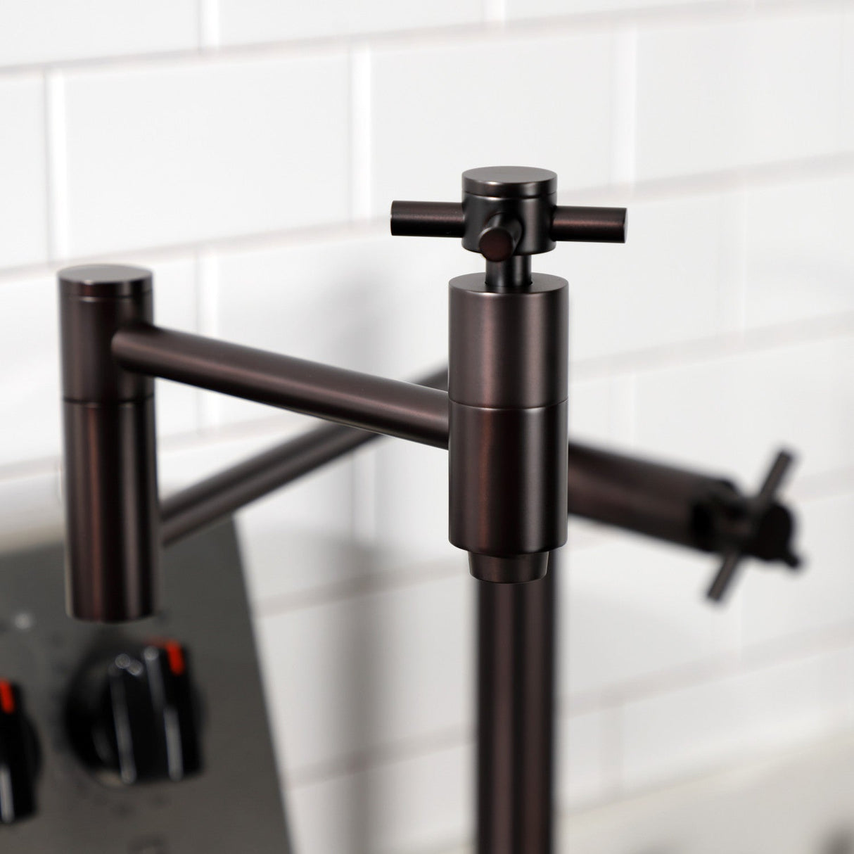 Concord KS8705DX Two-Handle 1-Hole Deck Mount Pot Filler, Oil Rubbed Bronze