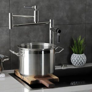 Kaiser KS8706DKL Two-Handle 1-Hole Deck Mount Pot Filler, Polished Nickel