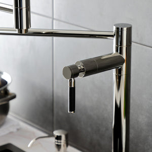 Kaiser KS8706DKL Two-Handle 1-Hole Deck Mount Pot Filler, Polished Nickel