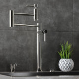 Concord KS8706DL Two-Handle 1-Hole Deck Mount Pot Filler, Polished Nickel
