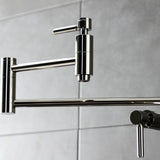 Concord KS8706DL Two-Handle 1-Hole Deck Mount Pot Filler, Polished Nickel
